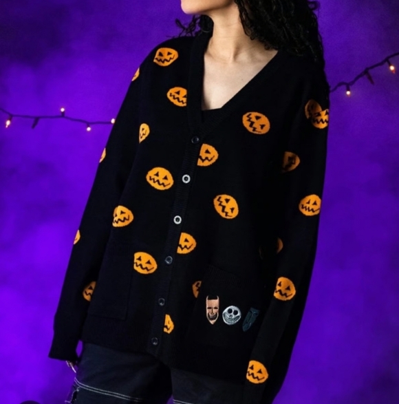 cakeworthy Sweaters - Cakeworthy Nightmare Before Christmas Pumpkin King Cardigan NMBC Unisex
